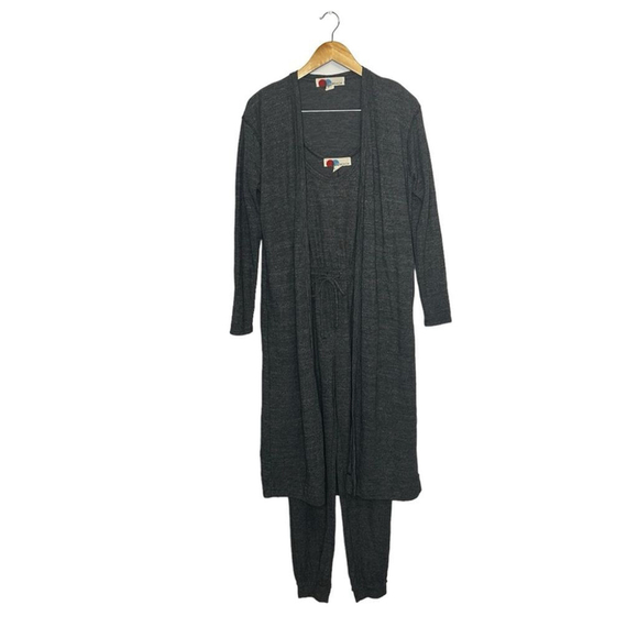 Free People Beach Gray BiCoastal Set Sleeveless Knit Jumpsuit Cardigan Set XS - Picture 4 of 16